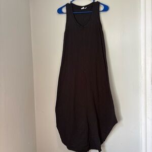 Gap Charcoal Grey Sleeveless, Raw Edge Hem Dress | Size XS
